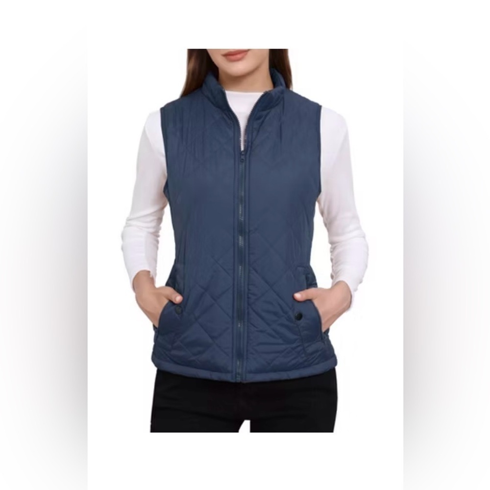 NWOT Allegra K Women's Quilted Blue Vest size Medium